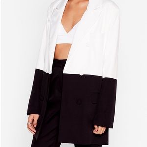 Nasty Gal Don’t Wanna Go Home Monochrome Oversized Blazer